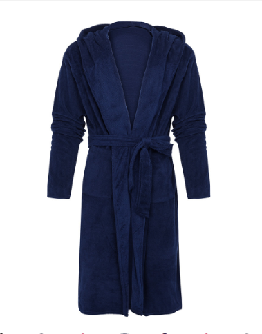 Men's Luxury Long Hooded Bathrobe